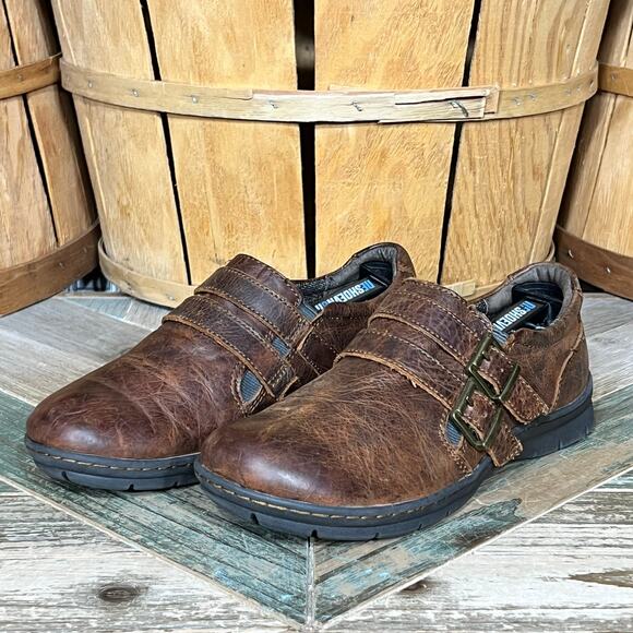 BOC Ocala Monk Strap Brown Leather Double Buckle Slip-On Loafers Womens Size 6.5 - Picture 3 of 12